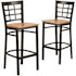 Carnegy Avenue 27.125 in. Natural Wood Seat/Black Metal Frame Bar Stool (2-pack)