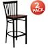 Carnegy Avenue 29 in. Cherry Wood Seat/Black Metal Frame Bar Stool (2-pack)