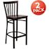 Carnegy Avenue 29 in. Mahogany Wood Seat/Black Metal Frame Bar Stool (2-pack)