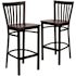 Carnegy Avenue 29 in. Mahogany Wood Seat/Black Metal Frame Bar Stool (2-pack)