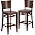 Carnegy Avenue 29.25 in. Walnut Wood Seat/Walnut Wood Frame Bar Stool (2-pack)