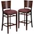 Carnegy Avenue 31.5 in. Burgundy Vinyl Seat/Walnut Wood Frame Bar Stool (2-pack)