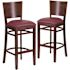 Carnegy Avenue 31.5 in. Burgundy Vinyl Seat/Walnut Wood Frame Bar Stool (2-pack)