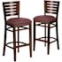 Carnegy Avenue 31.5 in. Burgundy Vinyl Seat/Walnut Wood Frame Bar Stool (2-pack)