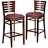 Carnegy Avenue 31.5 in. Burgundy Vinyl Seat/Walnut Wood Frame Bar Stool (2-pack)