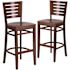 Carnegy Avenue 29.25 in. Walnut Wood Seat/Walnut Wood Frame Bar Stool (2-pack)