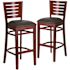 Carnegy Avenue 31.5 in. Black Vinyl Seat/Mahogany Wood Frame Bar Stool (2-pack)
