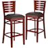 Carnegy Avenue 31.5 in. Black Vinyl Seat/Mahogany Wood Frame Bar Stool (2-pack)