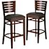 Carnegy Avenue 31.5 in. Black Vinyl Seat/Walnut Wood Frame Bar Stool (2-pack)