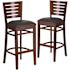 Carnegy Avenue 31.5 in. Black Vinyl Seat/Walnut Wood Frame Bar Stool (2-pack)