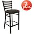 Carnegy Avenue 30 in. Black Vinyl Seat/Black Metal Frame Bar Stool (2-pack)