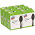 Dixie Black Medium-Weight Polystyrene Plastic Disposable Teaspoon Grab-N-Go, Individually Wrapped, 6-Boxes Per Case