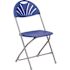 Carnegy Avenue Blue Plastic Seat with Metal Frame Folding Chair (Set of 2)