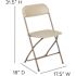 Carnegy Avenue Beige Plastic Seat with Metal Frame Folding Chair (Set of 2)