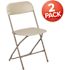 Carnegy Avenue Beige Plastic Seat with Metal Frame Folding Chair (Set of 2)
