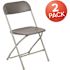 Carnegy Avenue Grey Plastic Seat with Metal Frame Folding Chair (Set of 2)