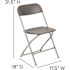 Carnegy Avenue Grey Plastic Seat with Metal Frame Folding Chair (Set of 2)