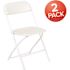 Carnegy Avenue White Plastic Seat with Metal Frame Folding Chair (Set of 2)