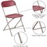 Carnegy Avenue Red Plastic Seat with Metal Frame Folding Chair (Set of 2)