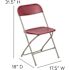 Carnegy Avenue Red Plastic Seat with Metal Frame Folding Chair (Set of 2)