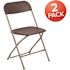 Carnegy Avenue Brown Plastic Seat with Metal Frame Folding Chair (Set of 2)