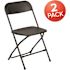 Carnegy Avenue Black Plastic Seat with Metal Frame Folding Chair (Set of 2)