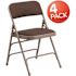 Carnegy Avenue Brown Patterned Metal Folding Chair (4-Pack)