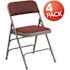 Carnegy Avenue Burgundy Patterned Metal Folding Chair (4-Pack)