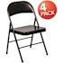 Black Hercules Series Double Braced Metal Folding Chairs with Footrests, Lightweight Steel Event Chairs (Set of 4)