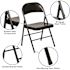 Black Hercules Series Double Braced Metal Folding Chairs with Footrests, Lightweight Steel Event Chairs (Set of 4)