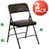 Carnegy Avenue Black Vinyl/Black Frame Metal Folding Chair (2-Pack)