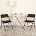 Carnegy Avenue Black Vinyl/Black Frame Metal Folding Chair (2-Pack)
