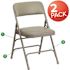 Carnegy Avenue Gray Vinyl/Gray Frame Metal Folding Chair (2-Pack)