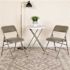 Carnegy Avenue Gray Vinyl/Gray Frame Metal Folding Chair (2-Pack)
