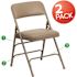 Carnegy Avenue Beige Vinyl/Beige Frame Metal Folding Chair (2-Pack)
