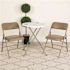 Carnegy Avenue Beige Vinyl/Beige Frame Metal Folding Chair (2-Pack)