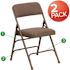 Carnegy Avenue Beige Fabric/Beige Frame Metal Folding Chair (2-Pack)