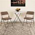 Carnegy Avenue Beige Fabric/Beige Frame Metal Folding Chair (2-Pack)