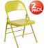 Carnegy Avenue Twisted Citron Metal Folding Chair (2-Pack)
