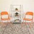Carnegy Avenue Orange Marmalade Metal Folding Chair (2-Pack)