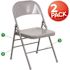 Carnegy Avenue Gray Metal Folding Chair (2-Pack)