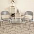 Carnegy Avenue Gray Metal Folding Chair (2-Pack)