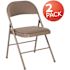 Carnegy Avenue Gray Metal Folding Chair (2-Pack)