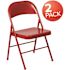 Carnegy Avenue Red Metal Folding Chair (2-Pack)