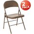 Carnegy Avenue Beige Metal Folding Chair (2-Pack)
