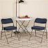 Carnegy Avenue Navy Fabric/Gray Frame Metal Folding Chair (2-Pack)