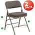 Flash Furniture Hercules Series Gray Fabric/Gray Metal Frame Premium Curved Triple Braced and Double Hinged Folding Chair