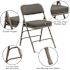 Flash Furniture Hercules Series Gray Fabric/Gray Metal Frame Premium Curved Triple Braced and Double Hinged Folding Chair