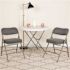 Flash Furniture Hercules Series Gray Fabric/Gray Metal Frame Premium Curved Triple Braced and Double Hinged Folding Chair