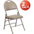 Flash Furniture Gray Vinyl/Gray Frame Metal Folding Chair (2-Pack)